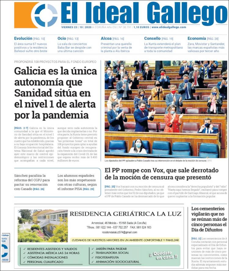 Portada de El Ideal Gallego (Espa&ntilde;a)