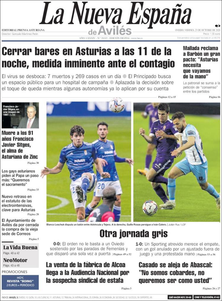 Portada de La Nueva España - Avilés (Espa&ntilde;a)