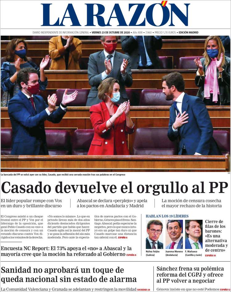 Portada de La Razón (Espa&ntilde;a)