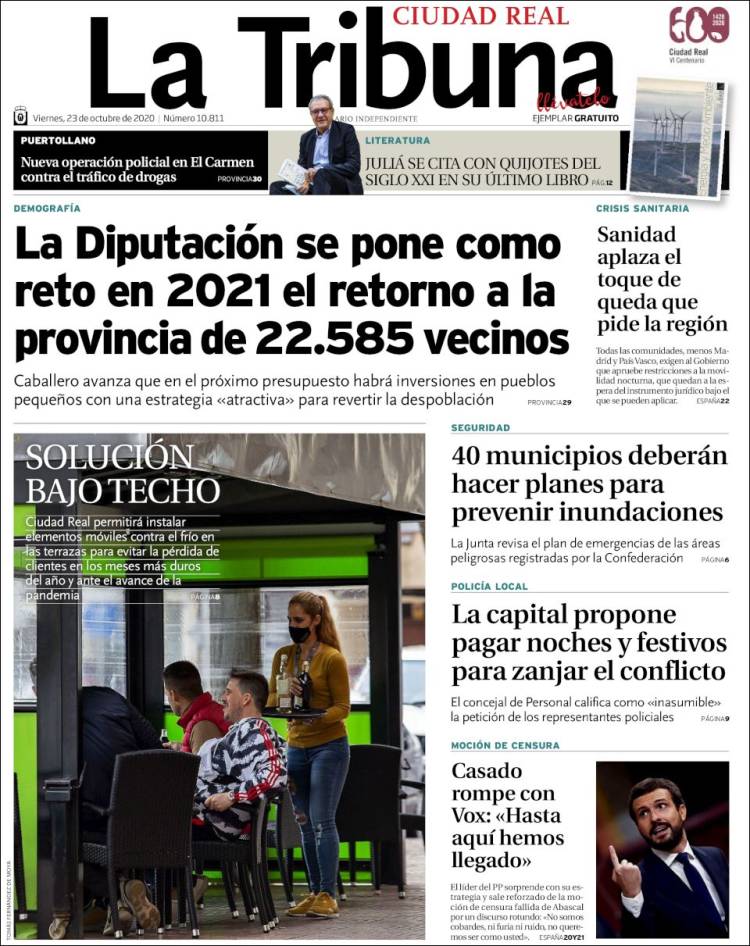 Portada de La Tribuna de Ciudad Real (Espa&ntilde;a)