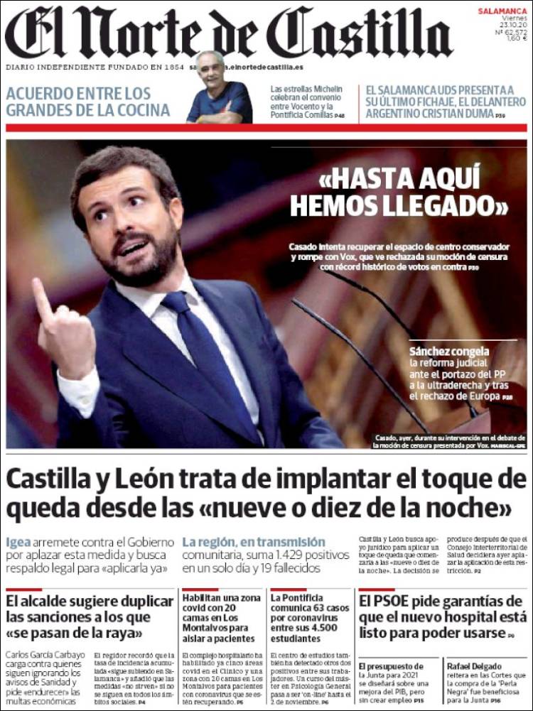 Portada de Norte de Castilla - Salamanca (Espa&ntilde;a)