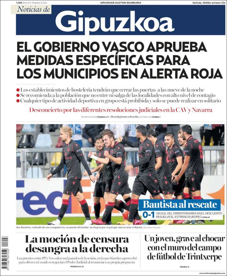 Portada de Noticias de Gipuzkoa (Espa&ntilde;a)