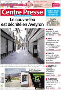 Portada de Centre Presse (Francia)