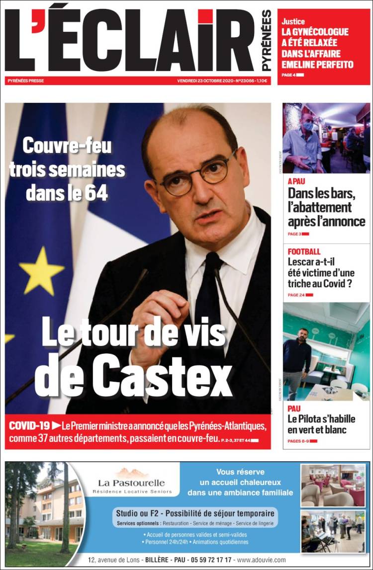 Portada de L'Eclair des Pyrénées (Francia)