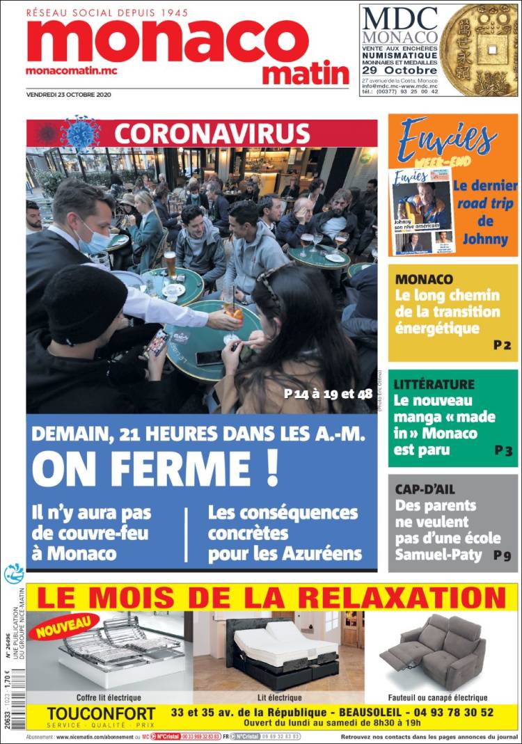 Portada de Nice-Matin (Francia)