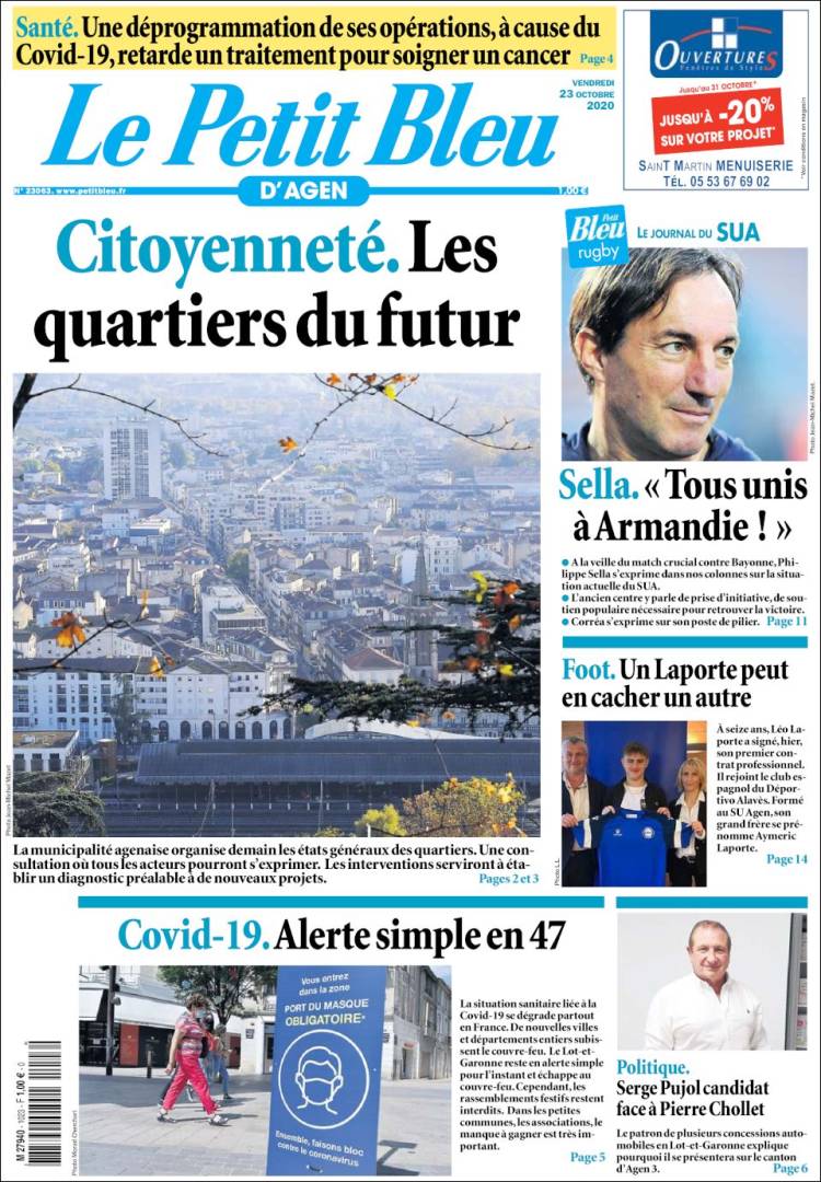 Portada de Le Petit Bleu (Francia)