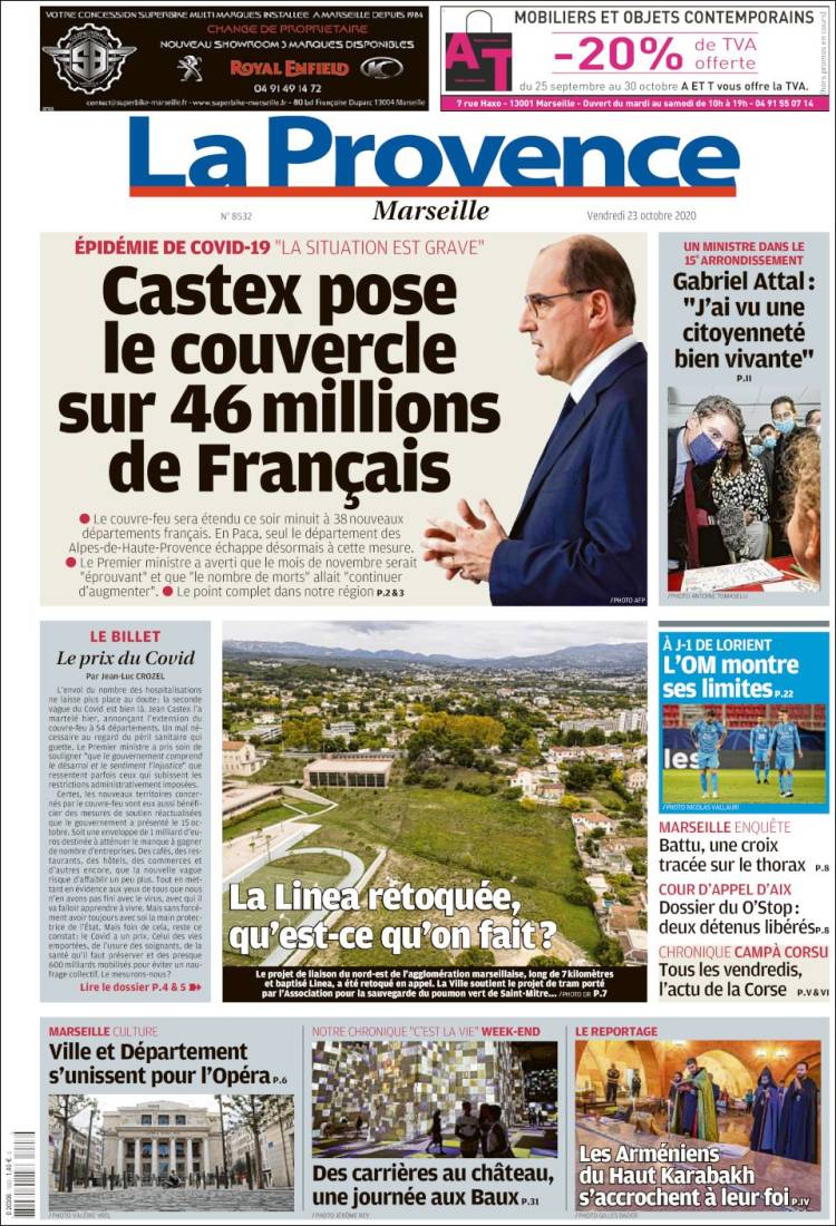 Portada de La Provence (Francia)