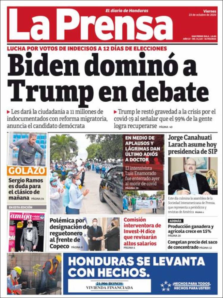 Portada de La Prensa (Honduras)