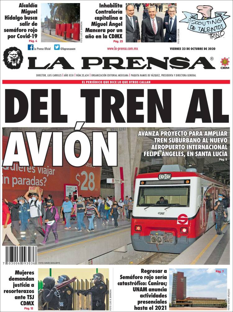 Portada de La Prensa (M&eacute;xico)