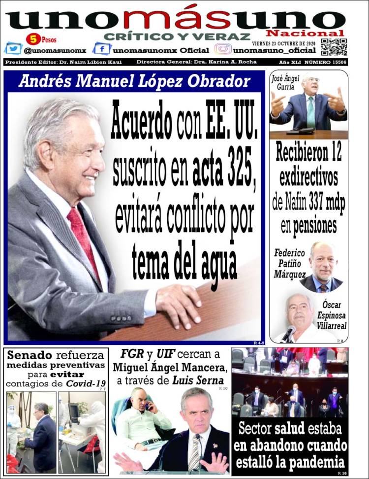 Portada de unomásuno (M&eacute;xico)