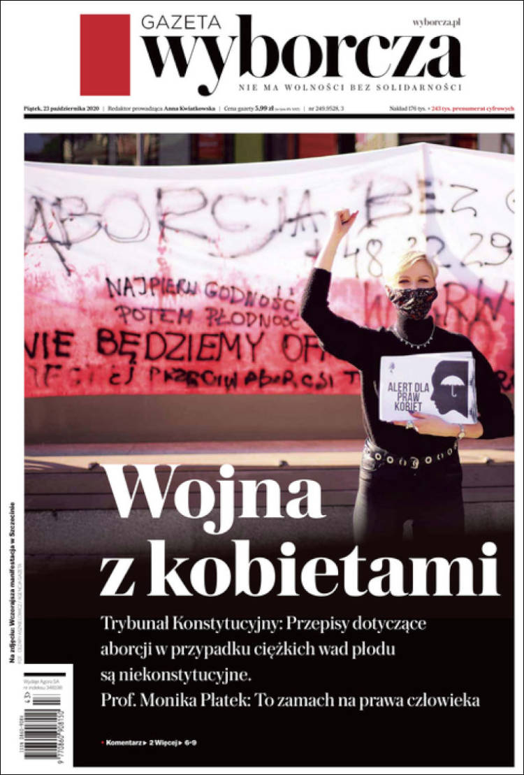 Portada de Gazeta Wyborcza (Polonia)