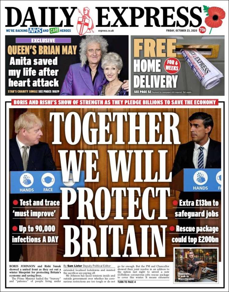 Portada de Daily Express (Reino Unido)