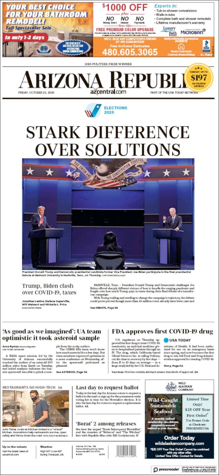 Portada de Arizona Republic News (États-Unis)
