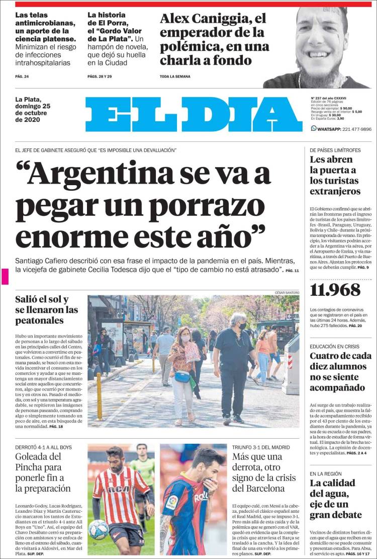 Portada de El Día de la Plata (Argentina)