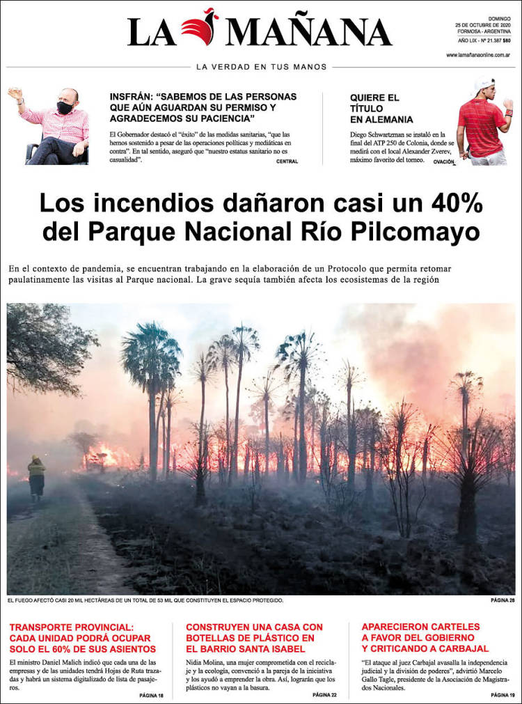 Portada de Diario La Mañana (Argentina)
