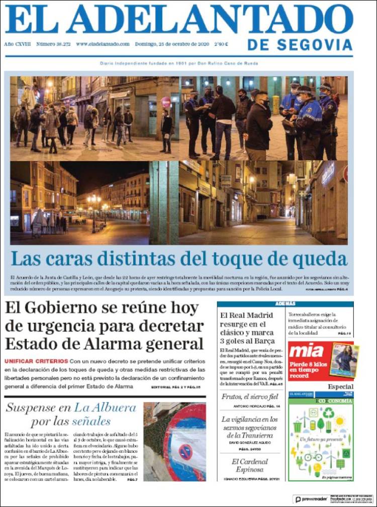 Portada de El Adelantado de Segovia (Espa&ntilde;a)