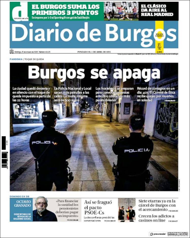 Portada de Diario de Burgos (Espa&ntilde;a)