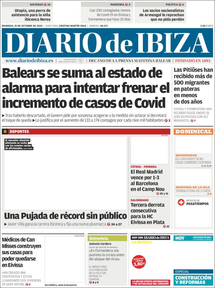 Portada de Diario de Ibiza (Espa&ntilde;a)