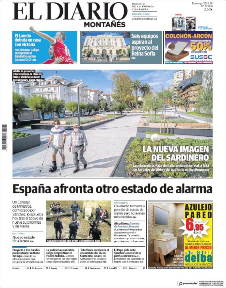 Portada de El Diario Montañés (Espa&ntilde;a)