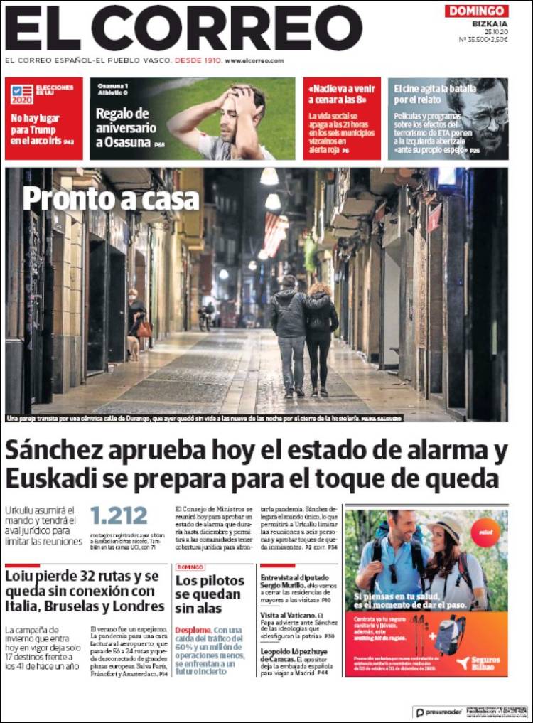 Portada de El Correo (Espa&ntilde;a)