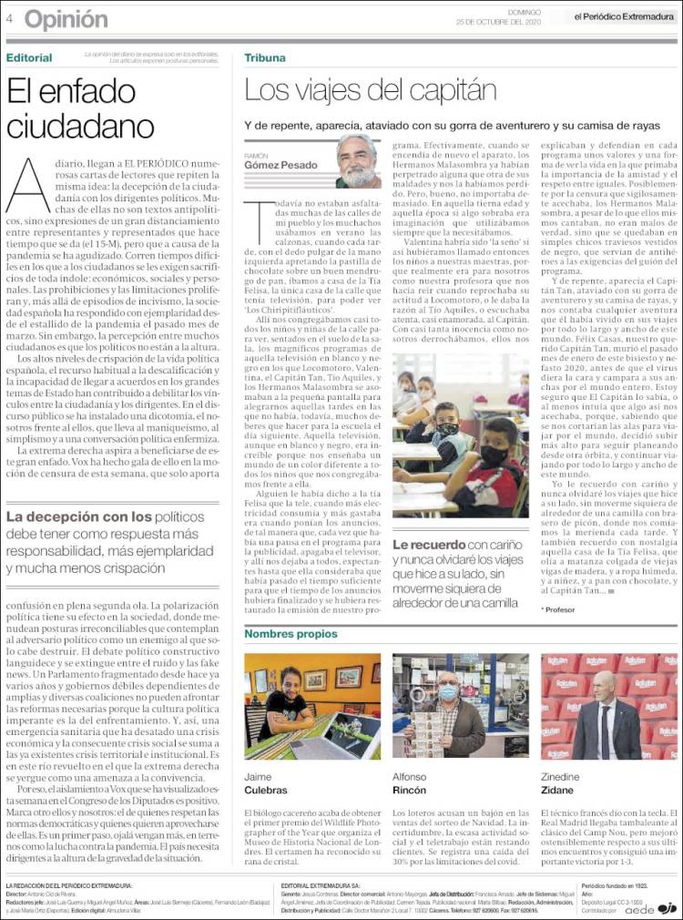 Portada de El Periódico de Extremadura (Espa&ntilde;a)