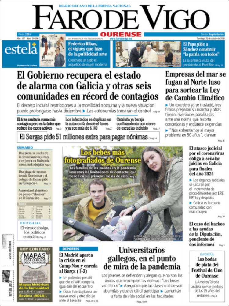 Portada de El Faro de Vigo - Ourense (Espa&ntilde;a)