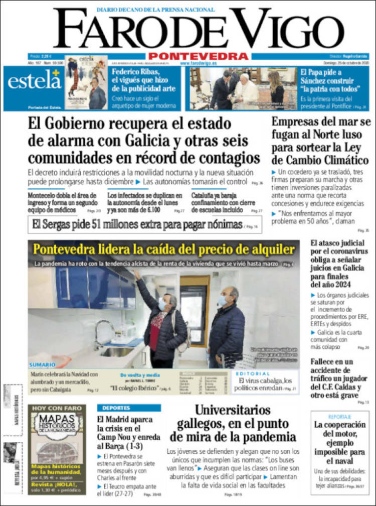 Portada de El Faro de Vigo - Pontevedra (Espa&ntilde;a)