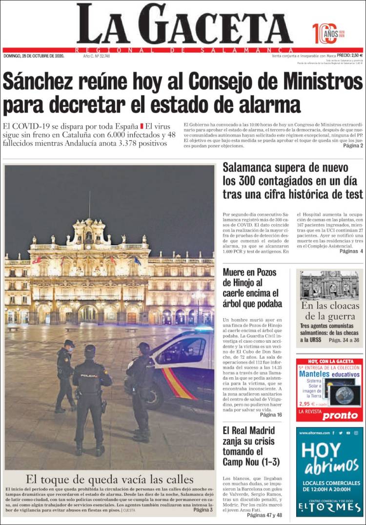 Portada de La Gaceta de Salamanca (Espa&ntilde;a)