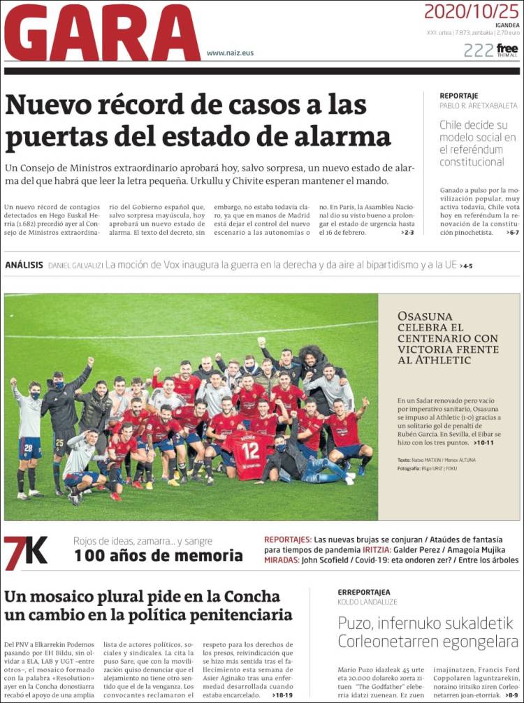 Portada de Gara (Espa&ntilde;a)