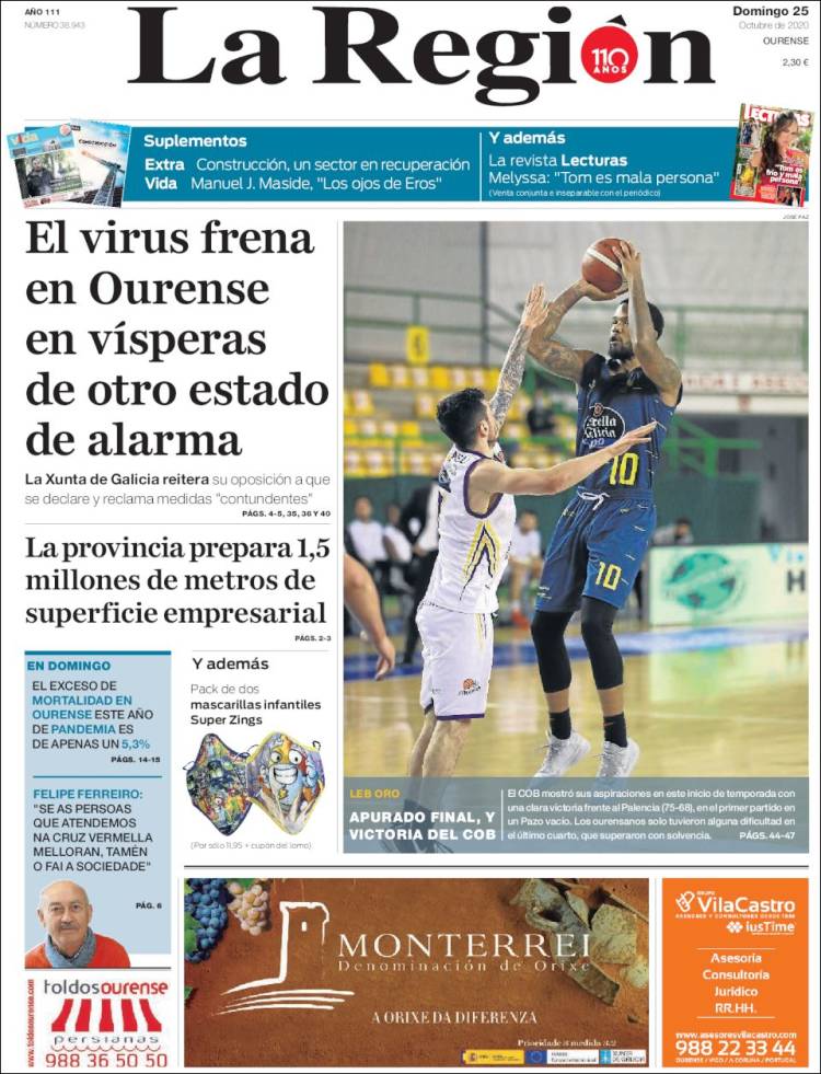 Portada de La Región de Ourense (Espa&ntilde;a)