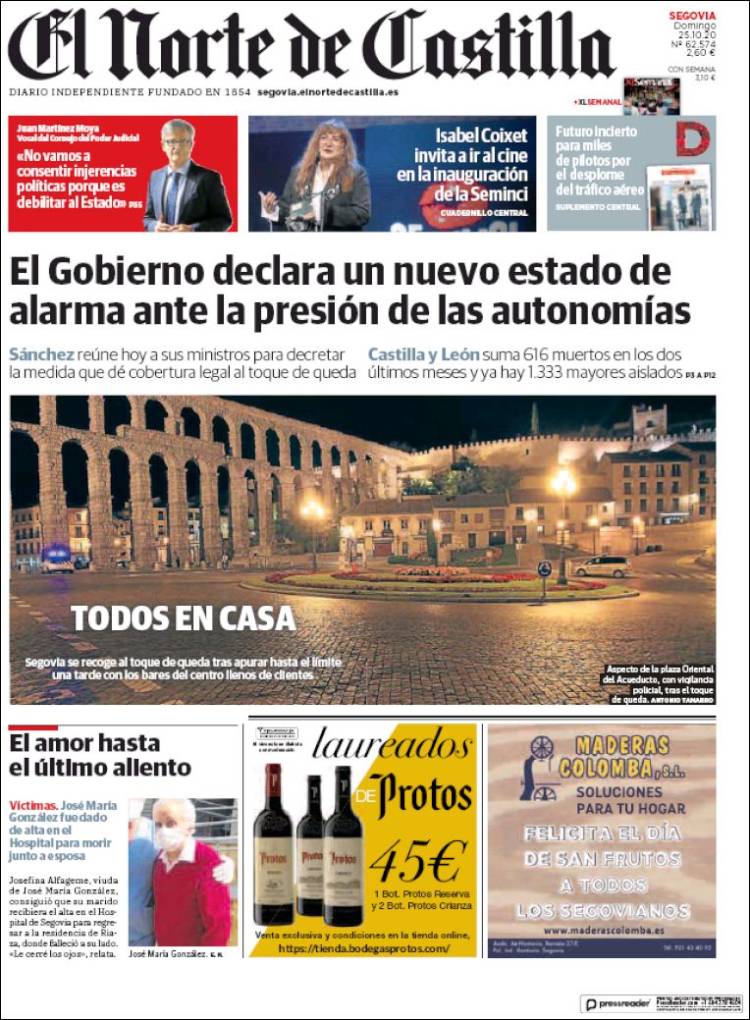 Portada de Norte de Castilla - Segovia (Espa&ntilde;a)