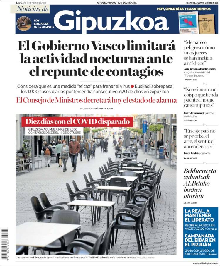 Portada de Noticias de Gipuzkoa (Espa&ntilde;a)