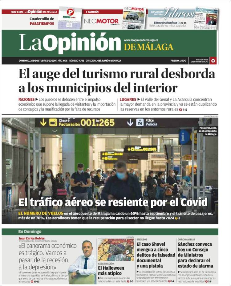 Portada de La Opinión de Málaga (Espa&ntilde;a)