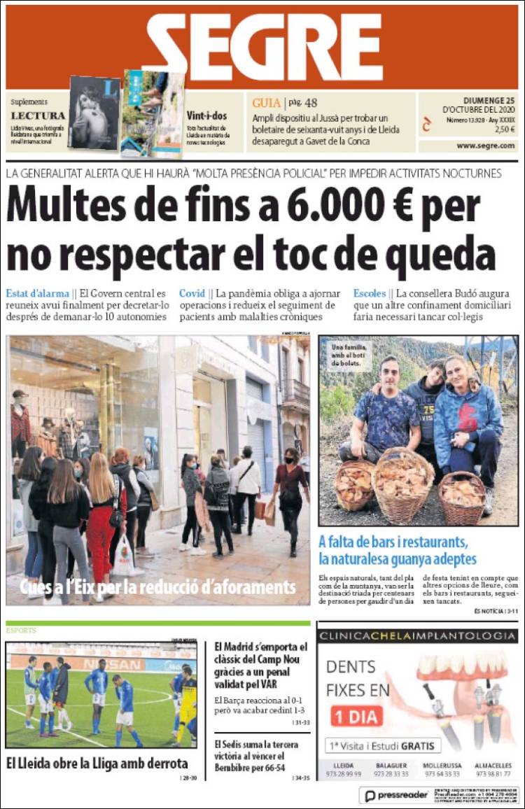 Portada de Segre (Espa&ntilde;a)