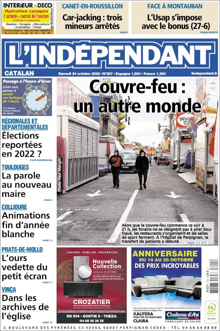 Portada de Le Indépendant (Francia)