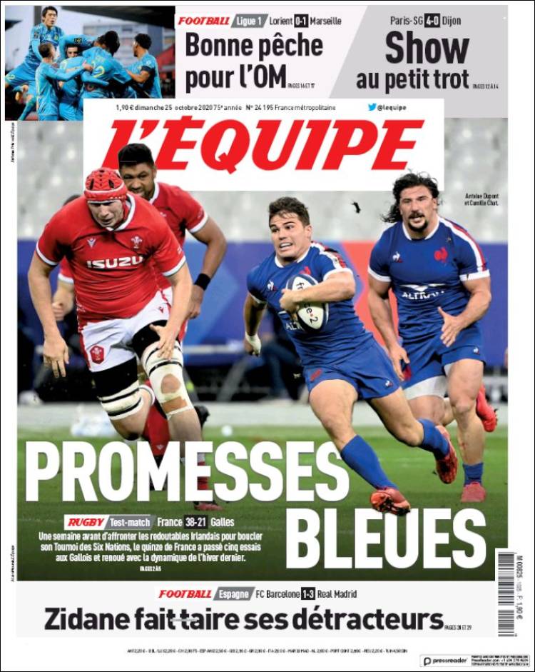 Portada de L'Equipe (Francia)
