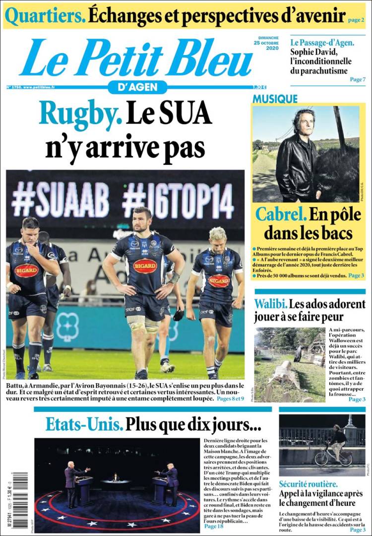 Portada de Le Petit Bleu (Francia)