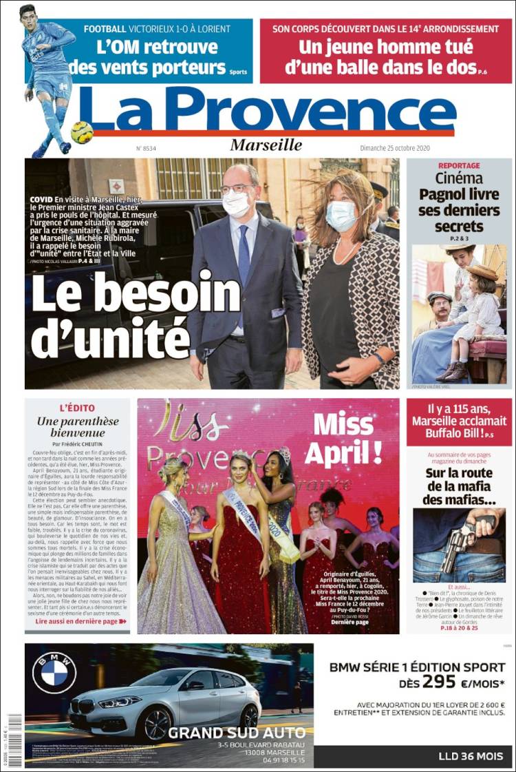 Portada de La Provence (Francia)