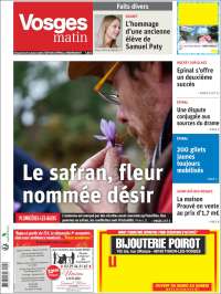 Portada de Vosges Matin (Francia)