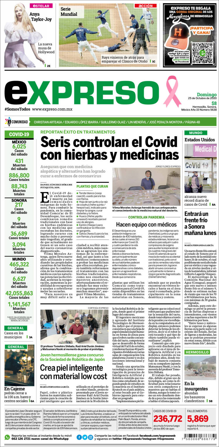 Portada de Expreso (M&eacute;xico)