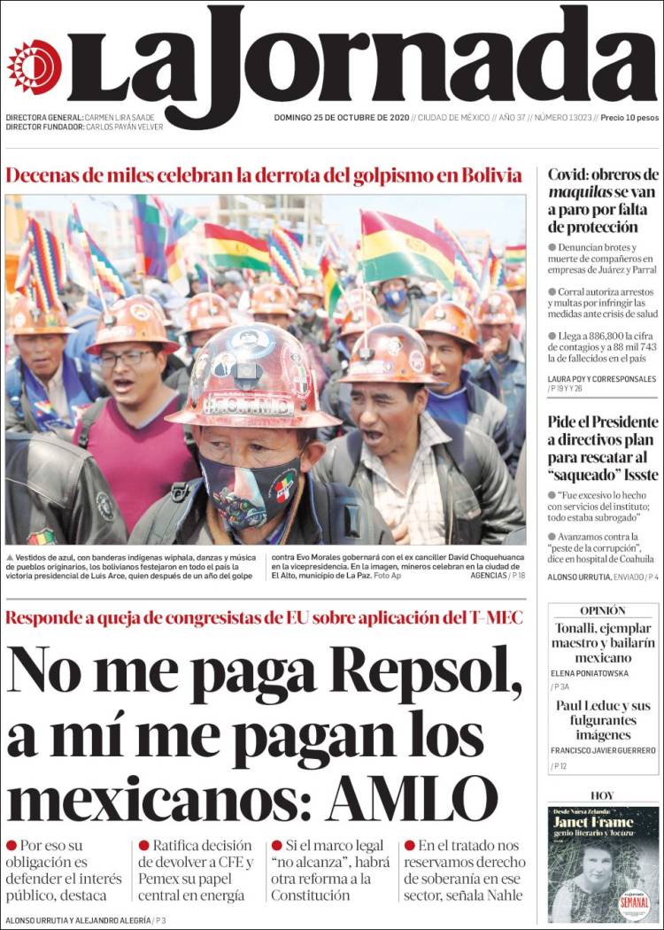 Portada de La Jornada (M&eacute;xico)