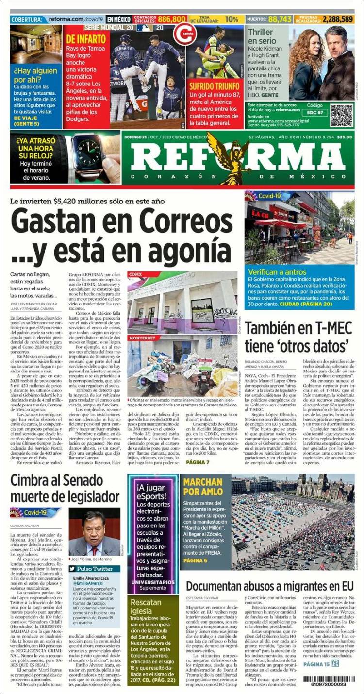 Portada de Reforma (M&eacute;xico)