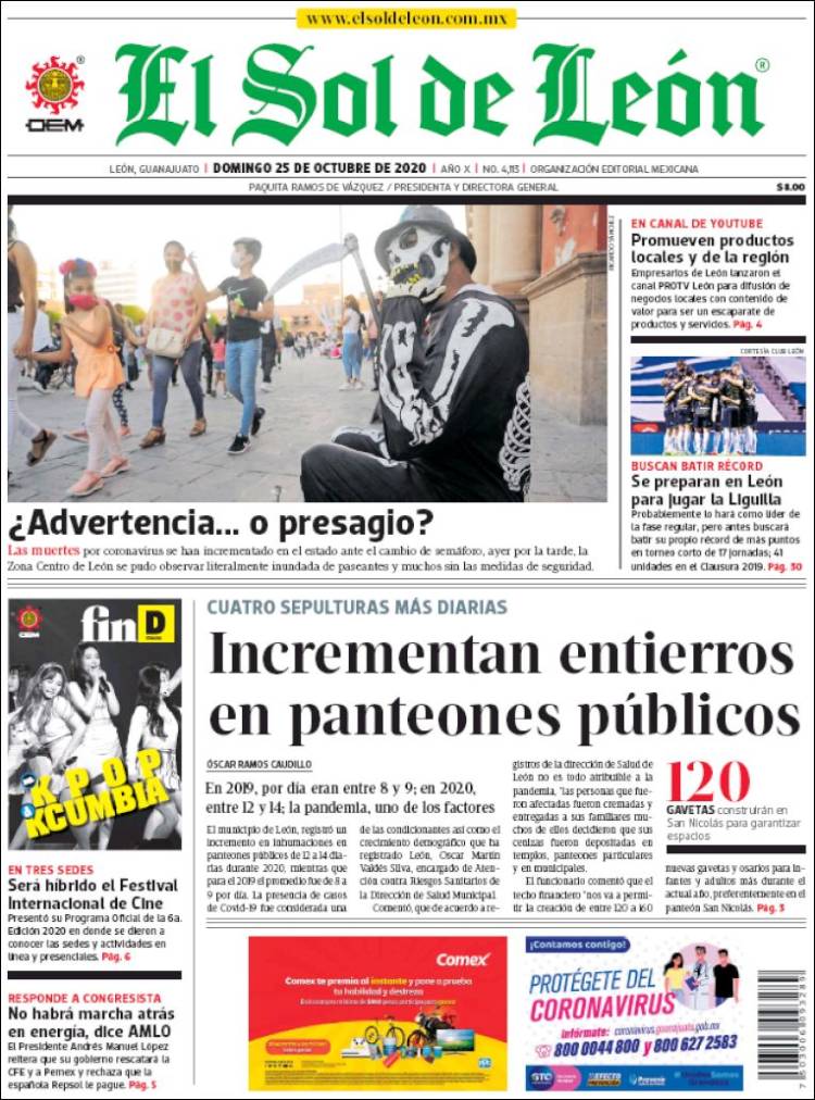 Portada de El Sol de León (M&eacute;xico)