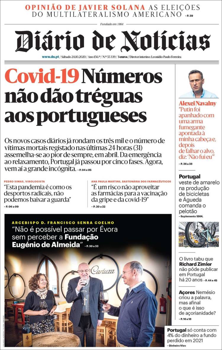 Portada de Diário de Noticias (Portugal)