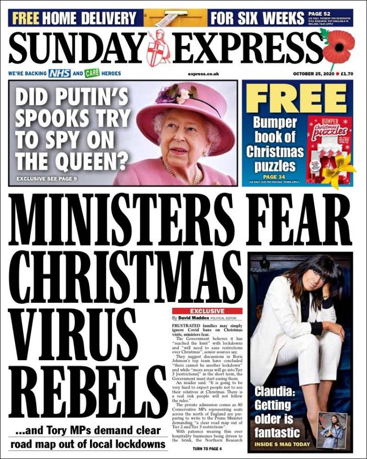 Portada de Daily Express (Reino Unido)