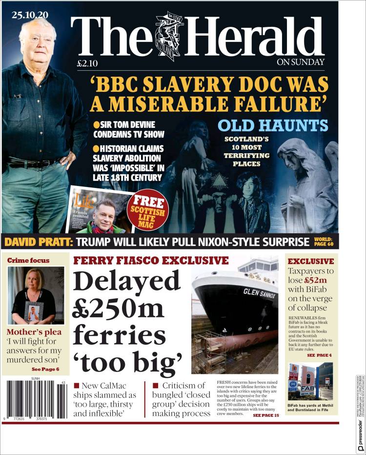 Portada de The Herald (Reino Unido)