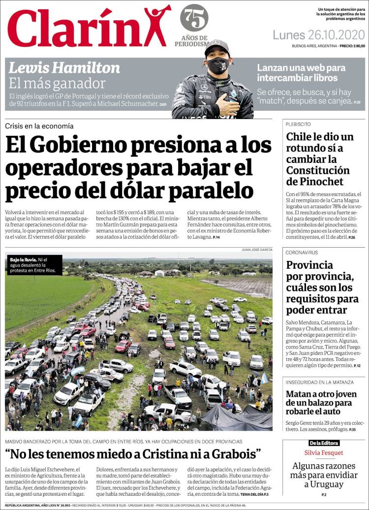 Portada de Clarín (Argentina)
