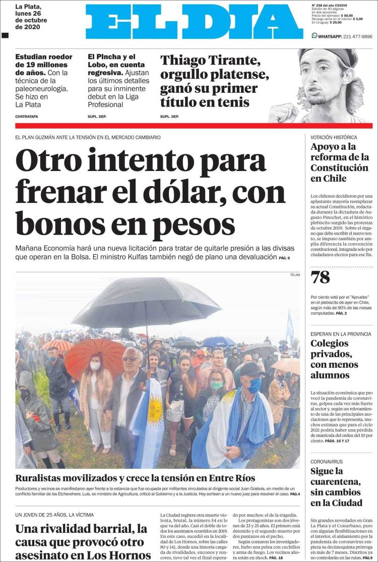 Portada de El Día de la Plata (Argentina)