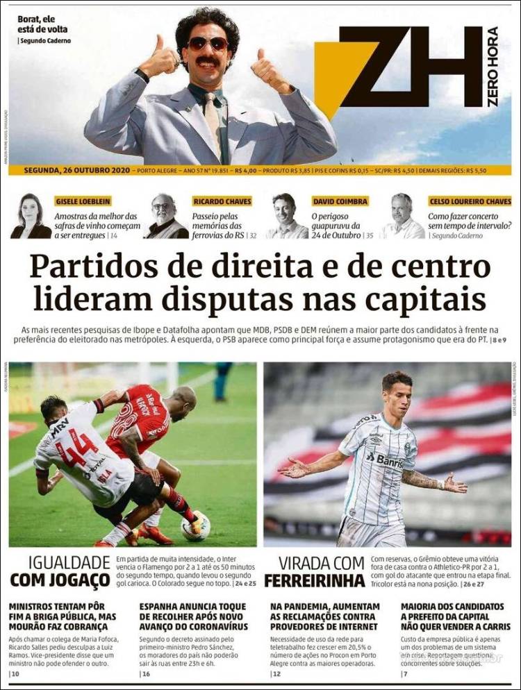 Portada de Zero Hora (Brasil)