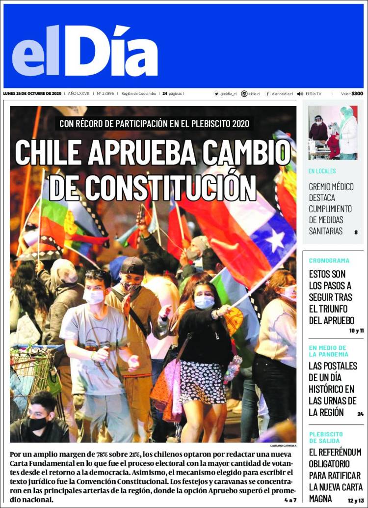 Portada de El Día (Chile)